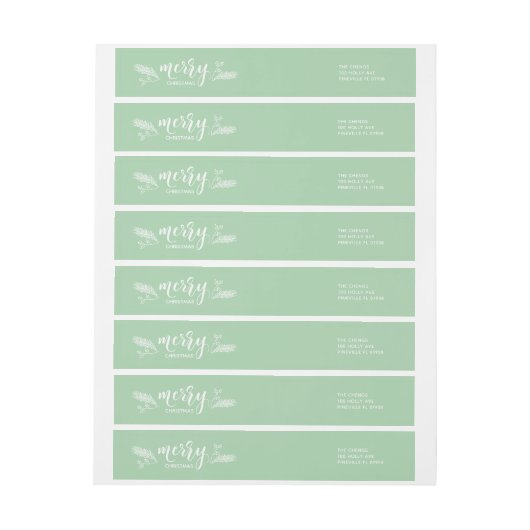 Winter Green Holly en Pine Merry Kerstmis (Vel)