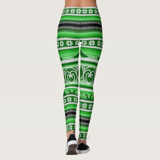 Winter Green Nordic Design Leggings (Achterkant)