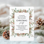 Winter Green Pine Cone Lijst Kerst Kaart<br><div class="desc">Nodig gasten uit voor een gezellige vakantiebijeenkomst met deze Winter Green Pine Cone Lijst Christmas Invitation. Met een prachtig lijst van groenblijvende takken en dennenappels, vangt dit ontwerp de natuurlijke schoonheid van het winterseizoen. Perfect voor kerstfeesten, vakantiediners of feestelijke bijeenkomsten, deze uitnodiging is zowel elegant als uitnodigend. Pas het aan...</div>