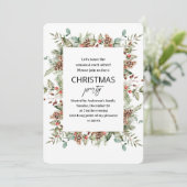Winter Green Pine Cone Lijst Kerst Kaart (Staand voorkant)