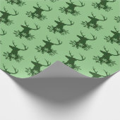 Winter Green Pset Snowflakes Kerstmis Deer Cadeaupapier (Hoek)