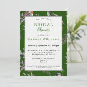 Winter Green Robin Greenery Vrijgezellenfeest Kaart (Staand voorkant)