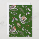 Winter Green Robin Greenery Vrijgezellenfeest Kaart (Achterkant)