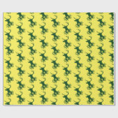 Winter Green Snowflakes Kerstdeer Cadeaupapier (Vlak)