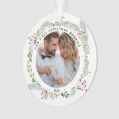 Winter greenery 2 foto's alleen gehuwde versiering ornament (voorkant)