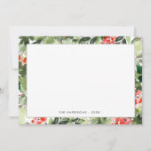 Winter Greenery and Red Berries Holiday Note Card Notitiekaartje (Voorkant)