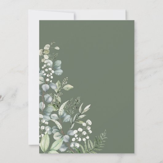 Winter Greenery Arctic Animals Neutraal Baby showe Kaart (Achterkant)