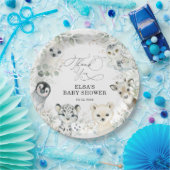 Winter Greenery Arctic Animals Neutraal Baby showe Papieren Bordje (Feest)
