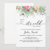 Winter Greenery Baby is buiten koud Kaart (Voorkant / Achterkant)