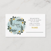 Winter Greenery Baby Shower Diaper Raffle Informatiekaartje (Voorkant)