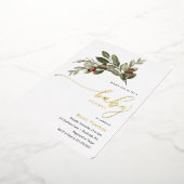 Winter Greenery Baby shower Folie Uitnodiging (Gedraaid)