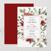 Winter Greenery Baby shower Kaart (Voorkant / Achterkant)