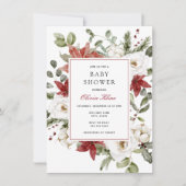 Winter Greenery Baby shower Kaart