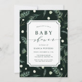 Winter Greenery Baby shower Kaart (Voorkant)