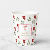 Winter Greenery Baby shower Papieren Bekers (Achterkant)