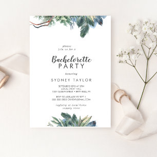 Winter Greenery Bachelorette Kaart