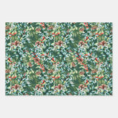 Winter Greenery, Bells en Pinecone Kerstmis Inpakpapier Vel (Voorkant)
