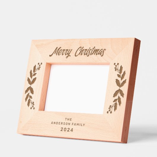 Winter Greenery Berries Vrolijke kerst Laser Gegraveerde Lijstjes (Links)