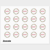 Winter Greenery Berries Wreate Kerstmis XOXO Ronde Sticker (Vel)