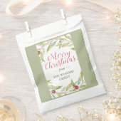 Winter Greenery Berries Wreath Kerstmis Bedankzakje (Geknipt)