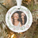 Winter greenery Best Friends Ornament<br><div class="desc">Een geweldig cadeauidee voor je geliefde beste vriend! Pas dit mooie siermiddel aan met uw foto samen en uw namen.</div>