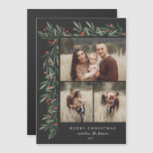 Winter Greenery Black 3 Fotokerstmis (Voorkant / Achterkant)