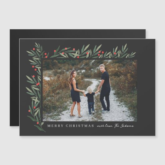 Winter Greenery Black met kerstfeest (Voorkant / Achterkant)