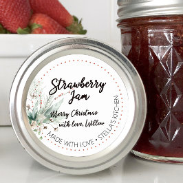Winter Greenery Blank Homemade Jar Canning Ronde Sticker