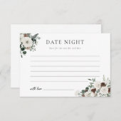 Winter Greenery Bloemen Datum Nacht Ideeën Informatiekaartje (Voorkant / Achterkant)