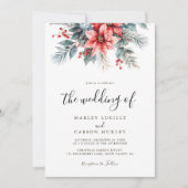 Winter Greenery Bloemen Kerstvakantie Trouwen Kaart (Voorkant)