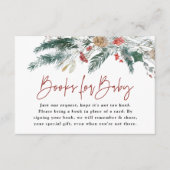 Winter Greenery Books For Baby Shower Card Informatiekaartje (Voorkant)