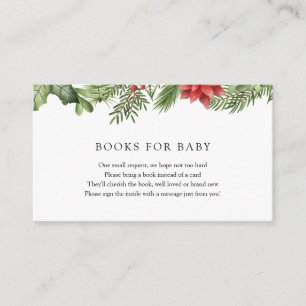 Winter Greenery Books voor Baby-insteekkaart Informatiekaartje
