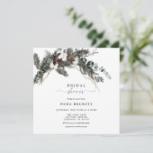 Winter Greenery Bouquet Vrijgezellenfeest Kaart (Staand voorkant)