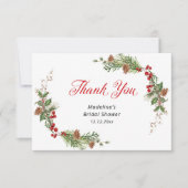 Winter Greenery Bridal Shower Bedankkaart (Voorkant)