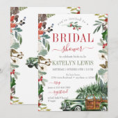 Winter Greenery Bridal Shower Invitation Truck Kaart (Voorkant / Achterkant)