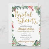 Winter Greenery Bridal Shower Invitations Kaart (Voorkant)