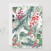 Winter Greenery Bridal Shower Invitations Kaart (Achterkant)