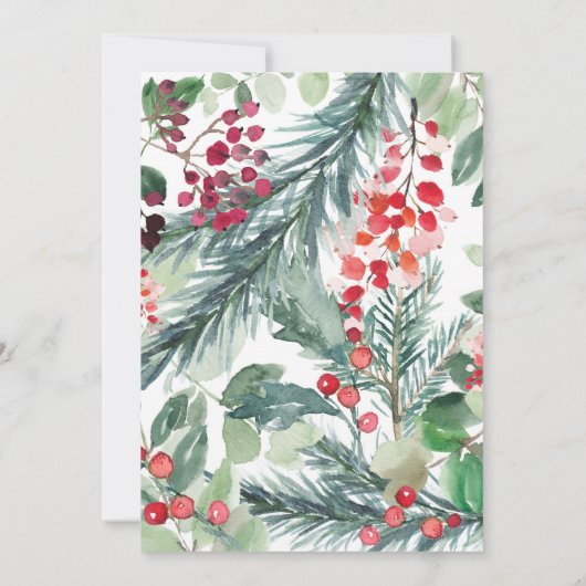 Winter Greenery Bridal Shower Invitations Kaart (Achterkant)