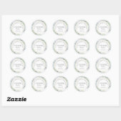 Winter Greenery Bridal Shower Thank You Favor Ronde Sticker (Vel)