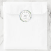 Winter Greenery Bridal Shower Thank You Favor Ronde Sticker (Tas)