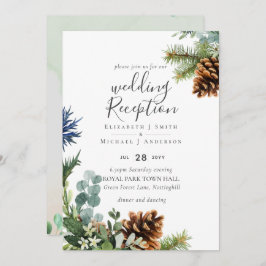 Winter Greenery Bruiloft RECEPTIE Alleen 's Avonds Kaart