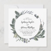 Winter Greenery Casual huwelijksuitnodiging Kaart (Voorkant)