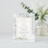 Winter Greenery Celebration of Life Funeral Aankondigingskaart (Staand voorkant)