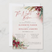 Winter Greenery Christmas Bow Huwelijksrepetitie Kaart (Voorkant)