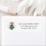 Winter Greenery Christmas Mistletoe Retouradres Etiket<br><div class="desc">Dit kerstretouradreslabel bevat een afbeelding van wintermaretak en aangepaste tekst voor jouw naam en adres.</div>