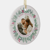Winter Greenery Christmas Photo Wreath Ornament (Rechts)