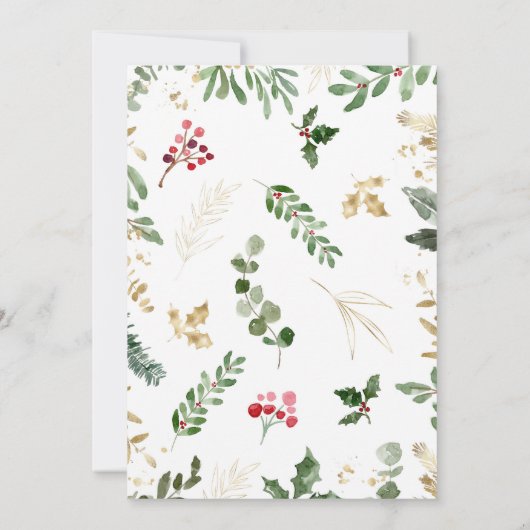 Winter Greenery Couples Shower Invitations Kaart (Achterkant)