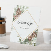 Winter Greenery Custom Text Pedestal Sign Reclamebord Met Voetstuk (Insitu)