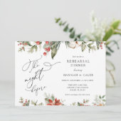 Winter Greenery de nacht voor het repetitief diner Kaart (Staand voorkant)