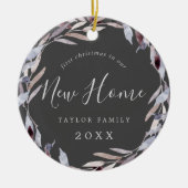 Winter Greenery Eerste Kerstmis Nieuwe Thuisfoto Keramisch Ornament (Voorkant)